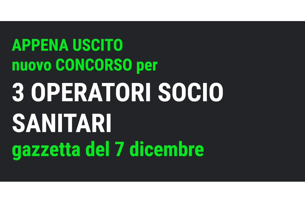 Bando per 3 operatori socio sanitari