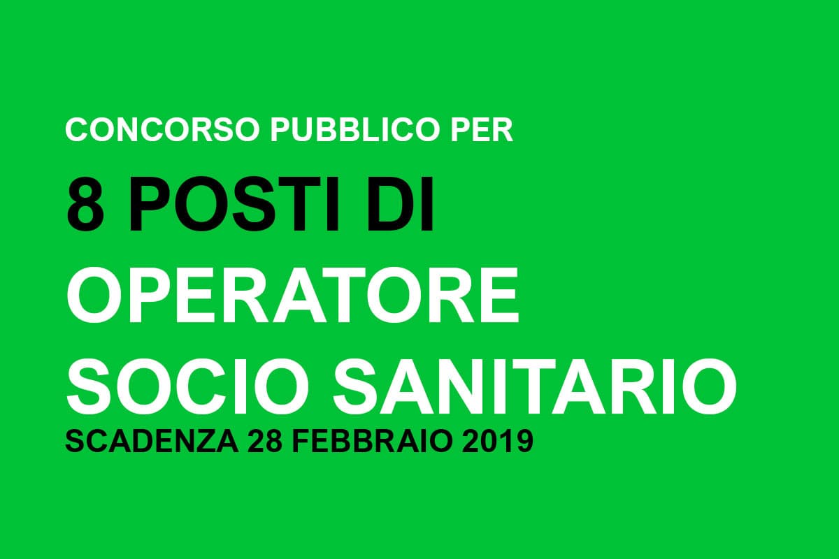 8 posti di operatore socio-sanitario Sassari