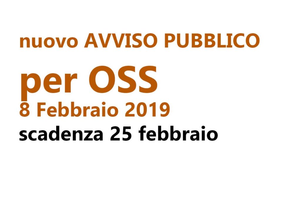 nuovo AVVISO PUBBLICO per OSS 8 Febbraio 2019