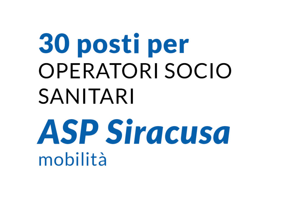 30 posti per OSS ASP Siracusa mobilità