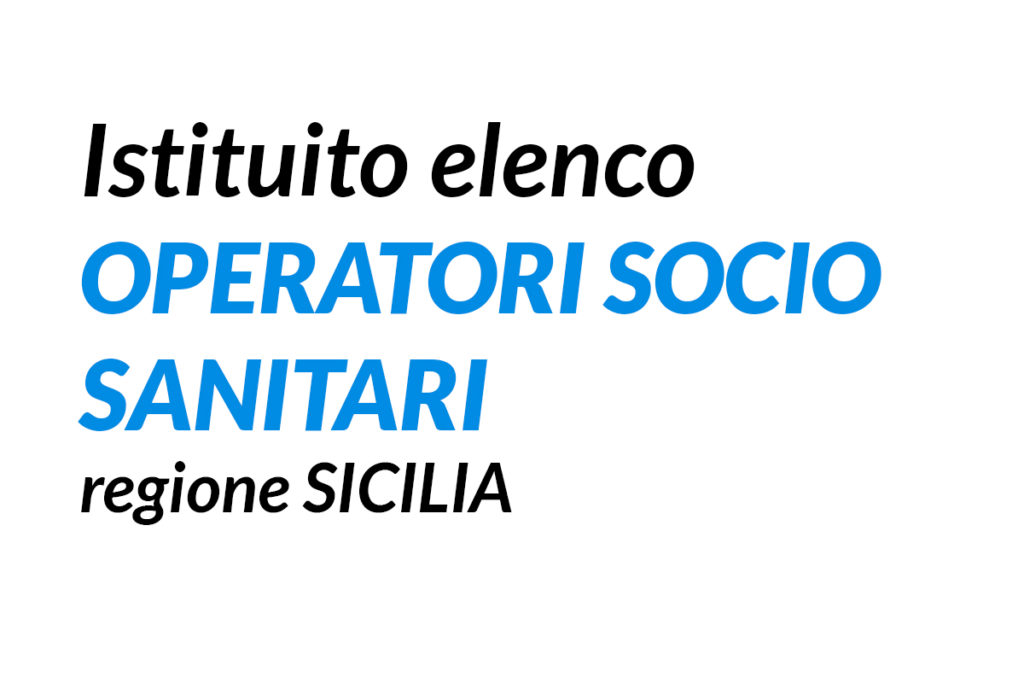 Regione SICILIA istituito elenco OPERATORI SOCIO SANITARI
