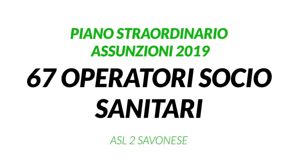 ASL SAVONA: 67 posti per OSS