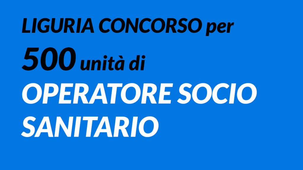 500 OSS concorso Liguria 2019