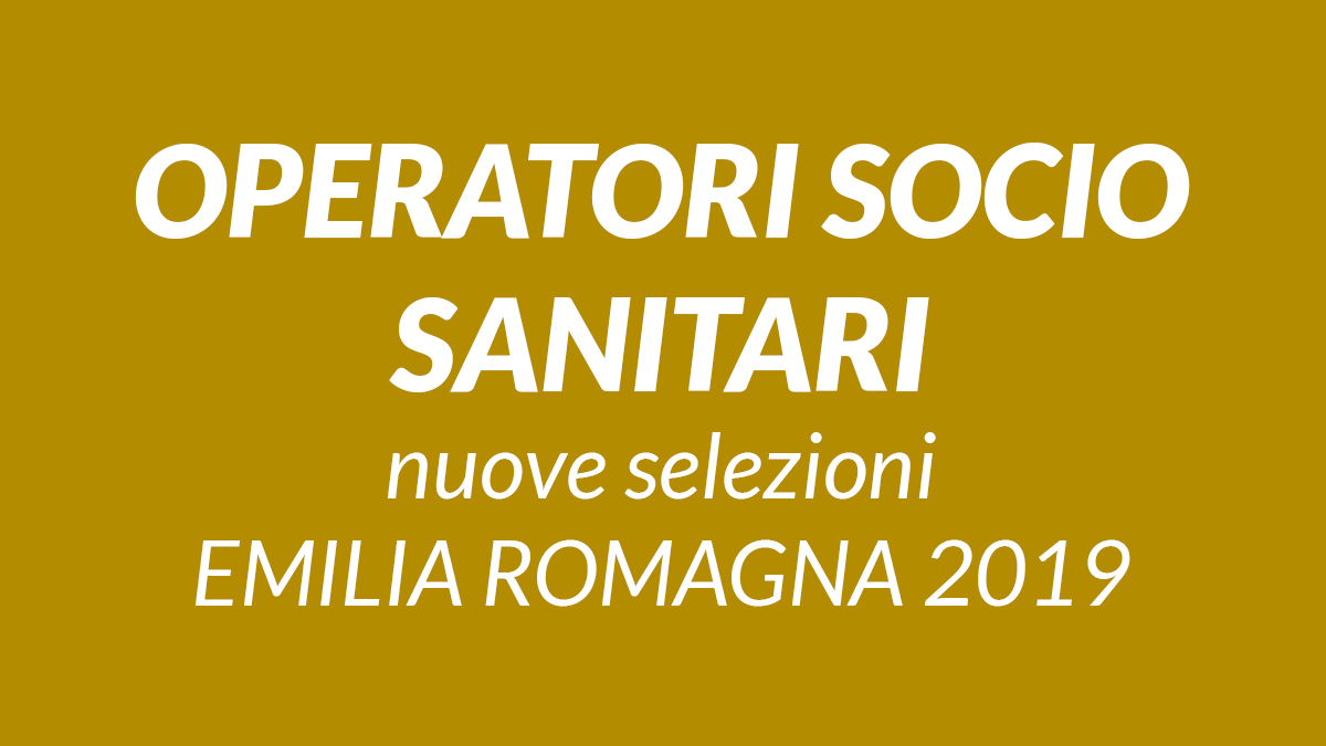 OSS nuove selezioni EMILIA ROMAGNA 2019