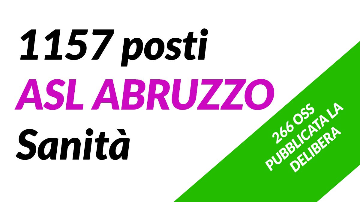 1157 posti ASL ABRUZZO Sanità