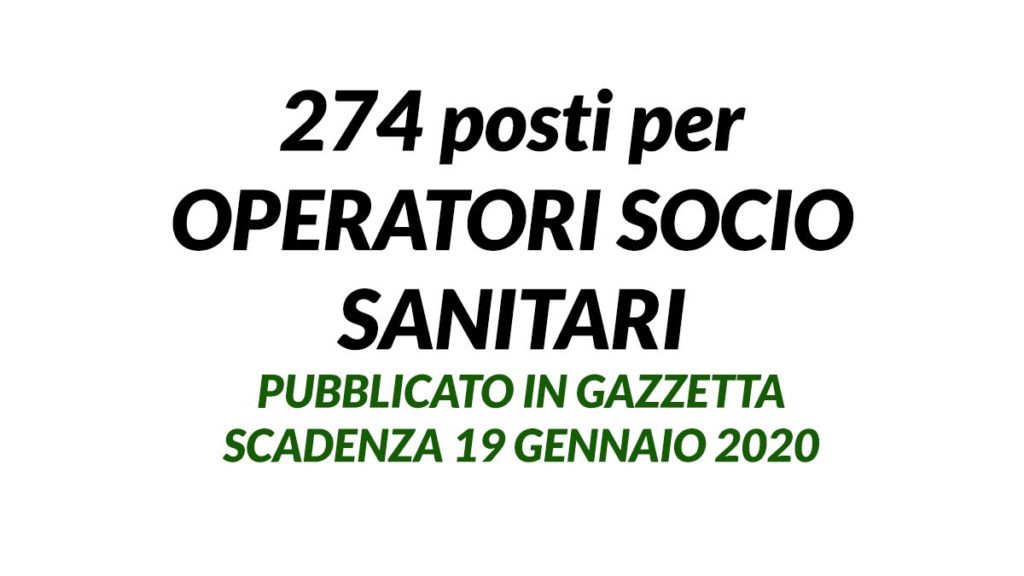 274 OSS concorso LIGURIA pubblicato in gazzetta