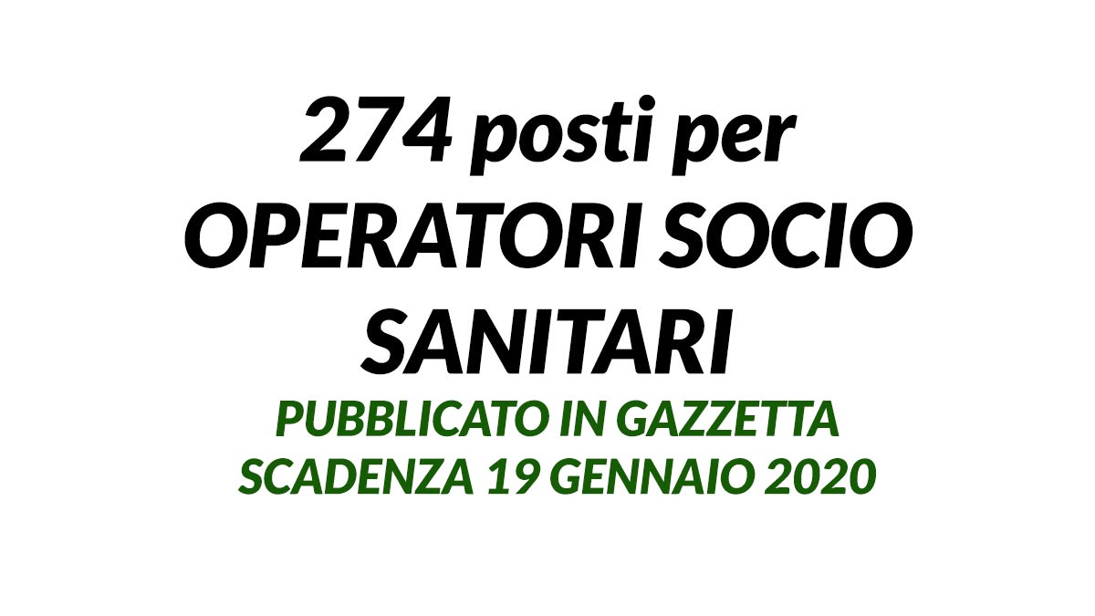 274 OSS concorso LIGURIA pubblicato in gazzetta