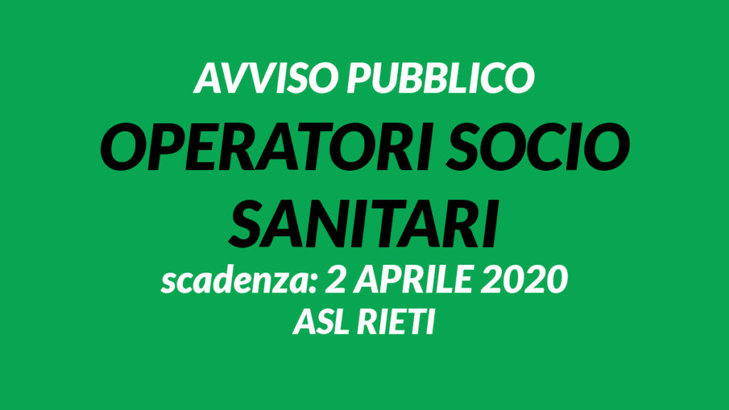 AVVISO per OSS ASL RIETI COVID-19