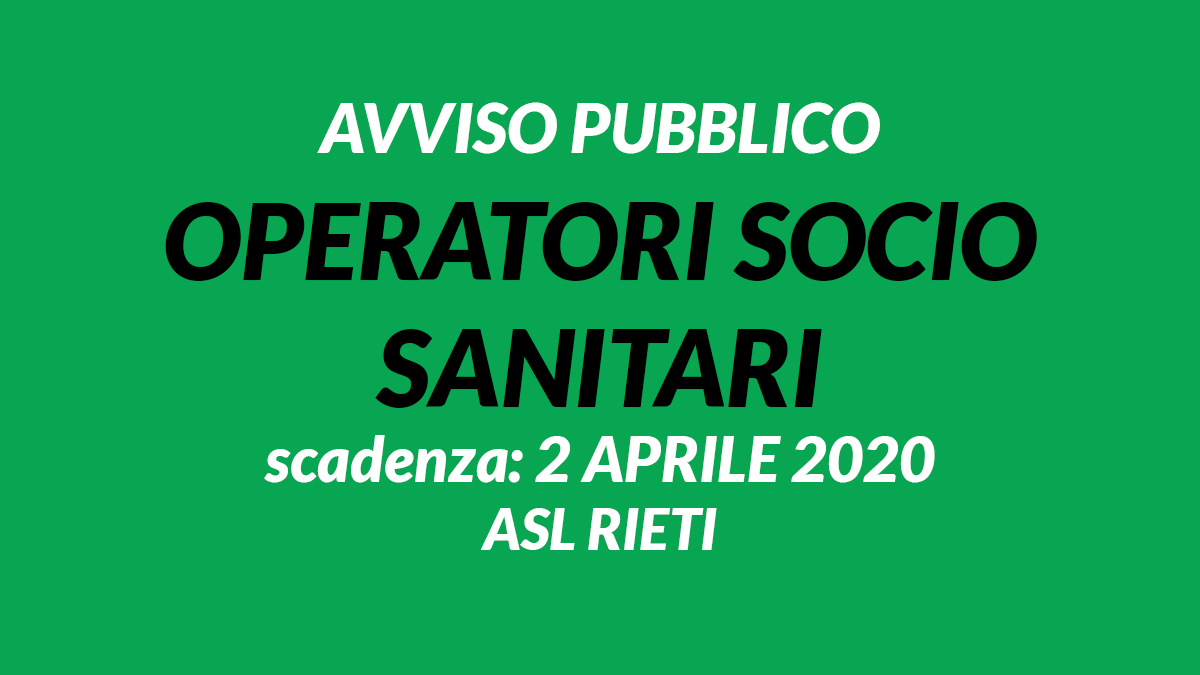 AVVISO per OSS ASL RIETI COVID-19