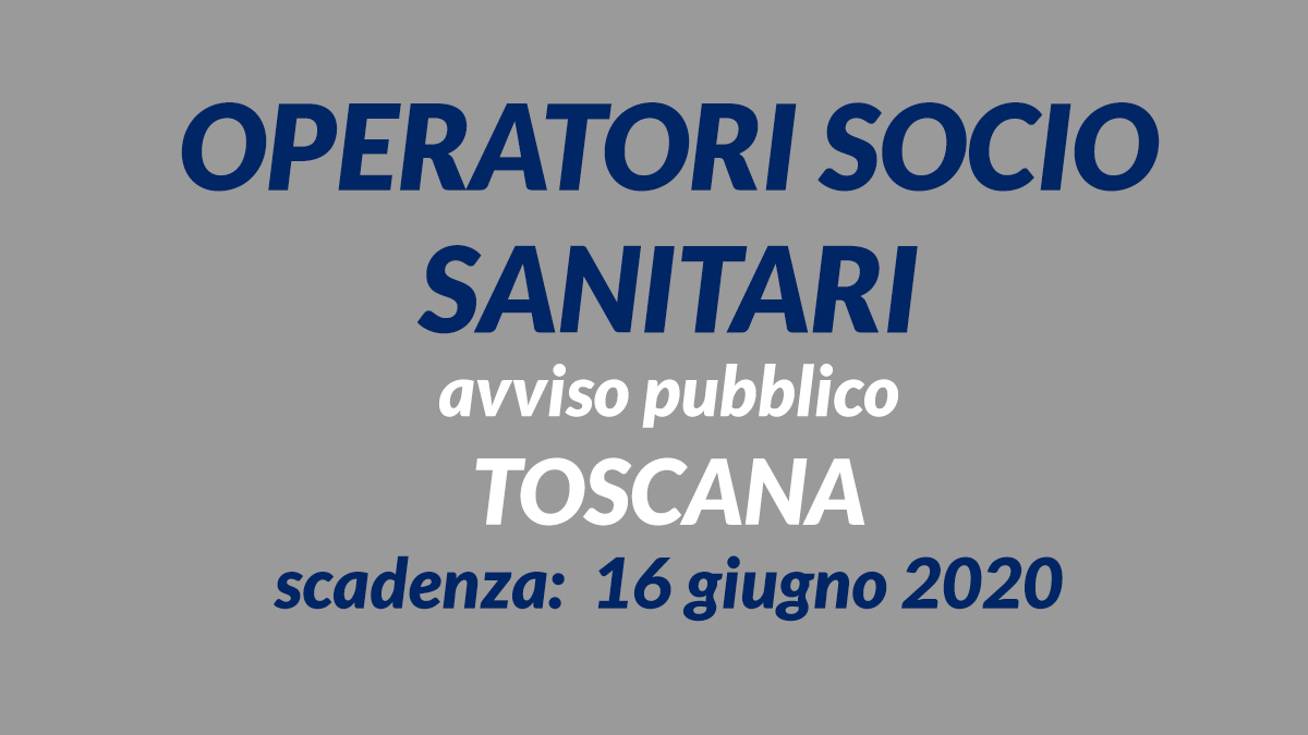 OSS avviso pubblico Toscana