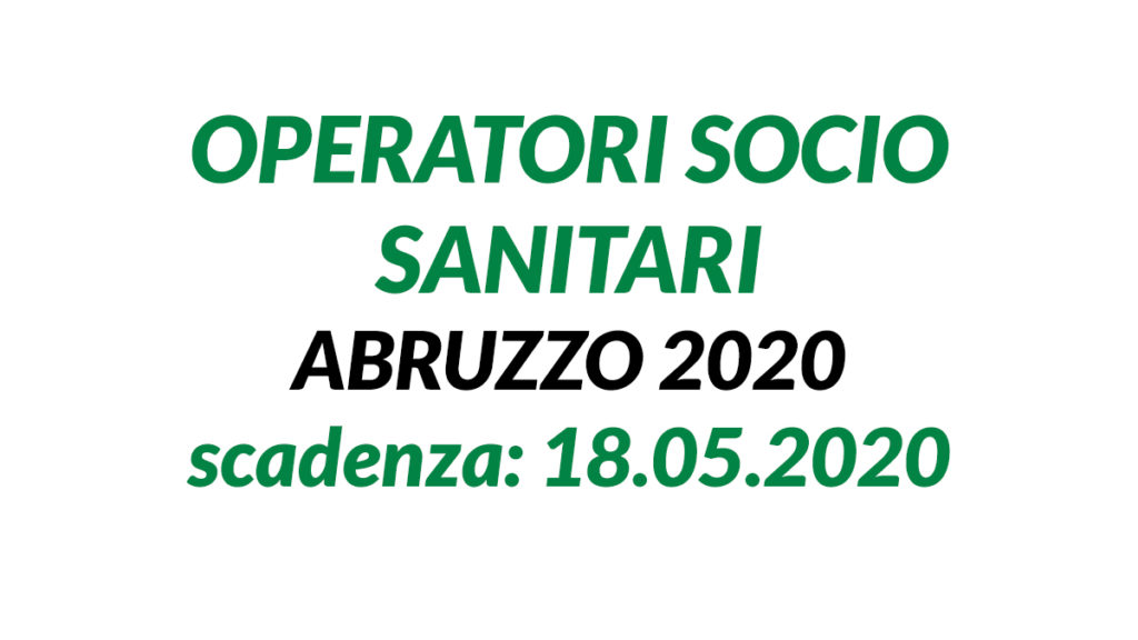 OSS concorso Abruzzo maggio 2020