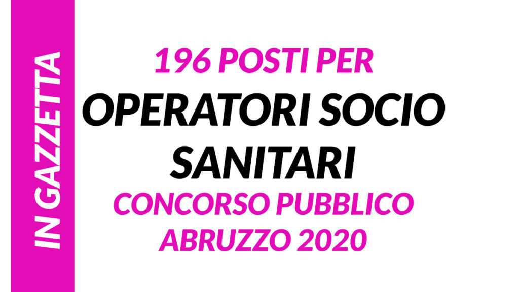 196 OSS concorso ABRUZZO 2020