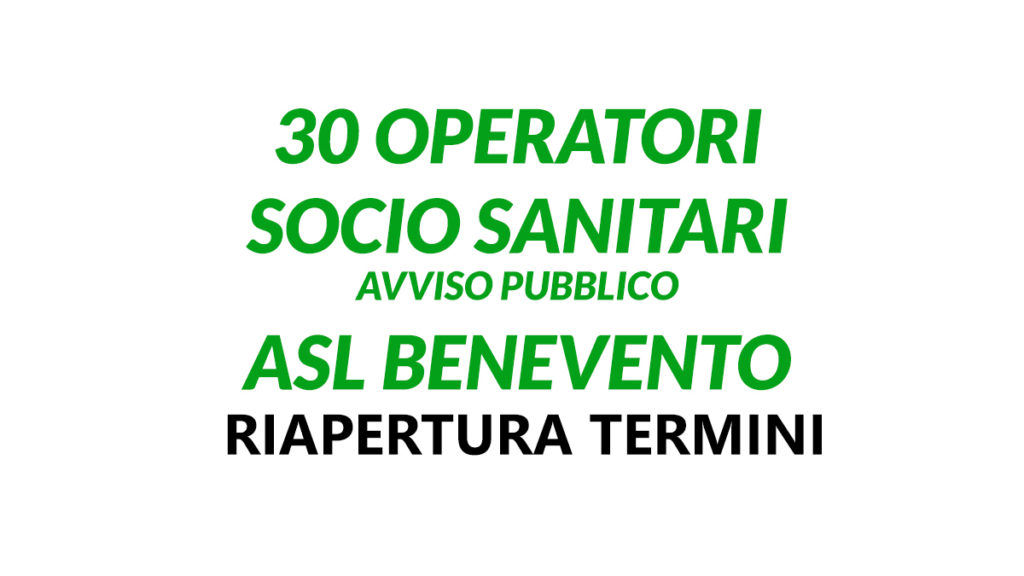 30 OSS ASL BENEVENTO luglio 2020 riapertura termini