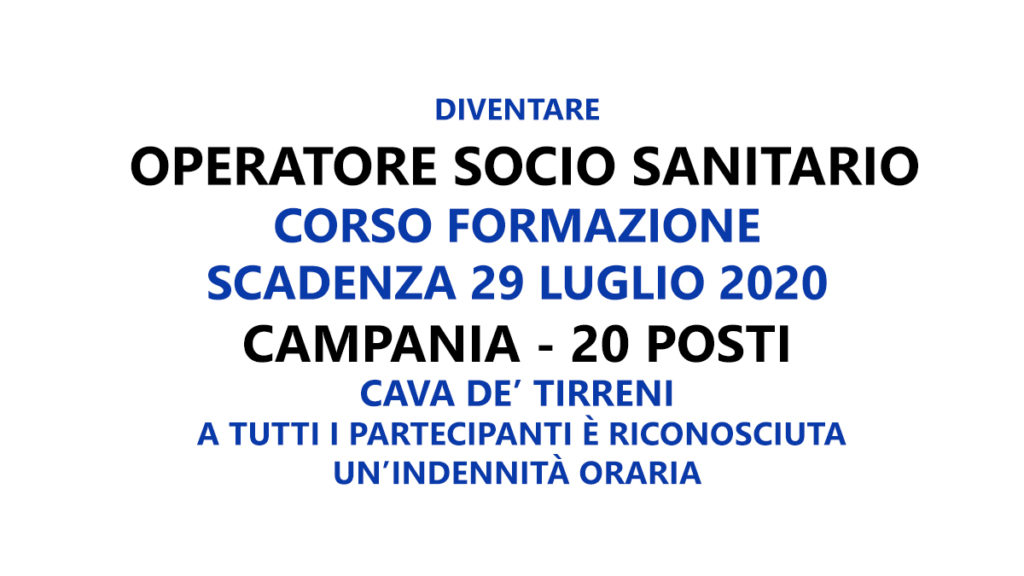 OSS corso formazione CAMPANIA 20 posti