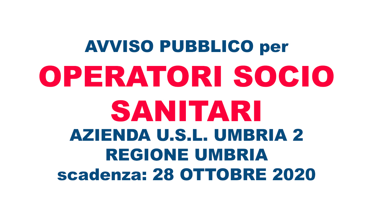 OSS bando Umbria 2020