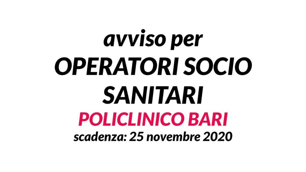 OSS avviso policlinico BARI 2020