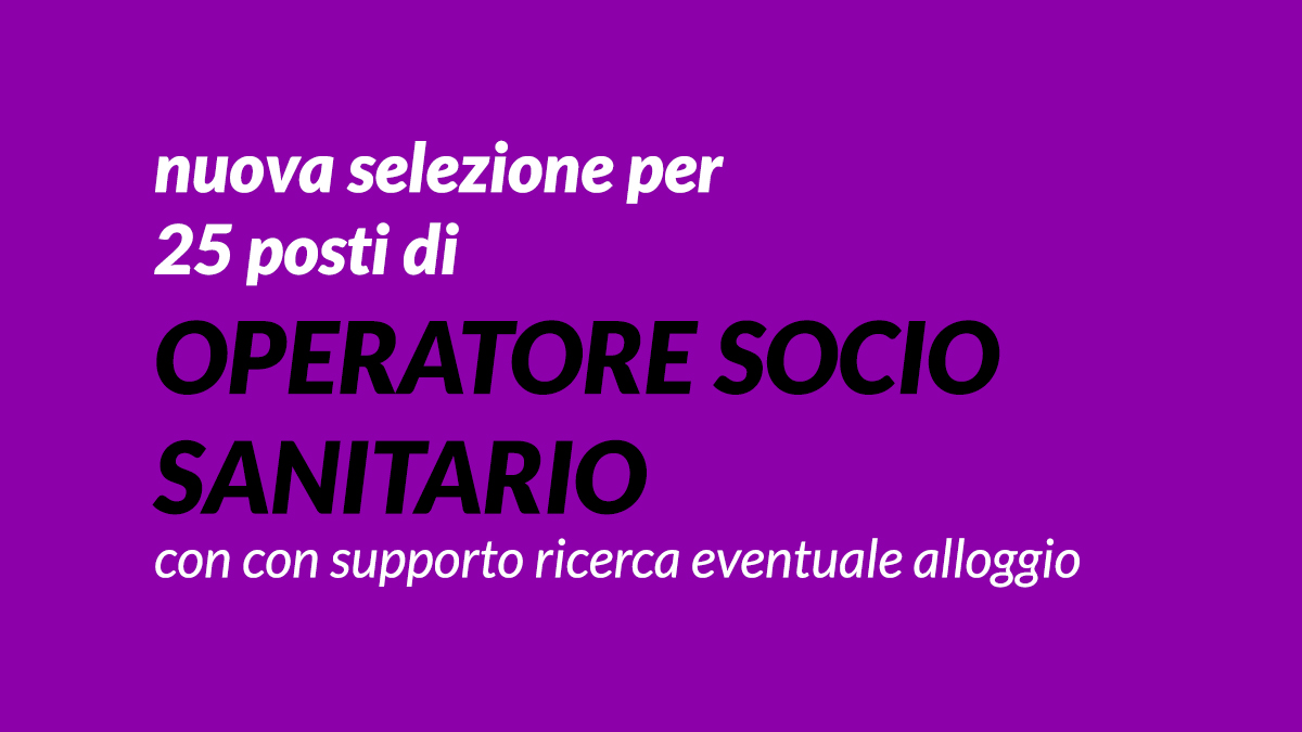 25 OSS lavoro 2021 con supporto ricerca alloggio