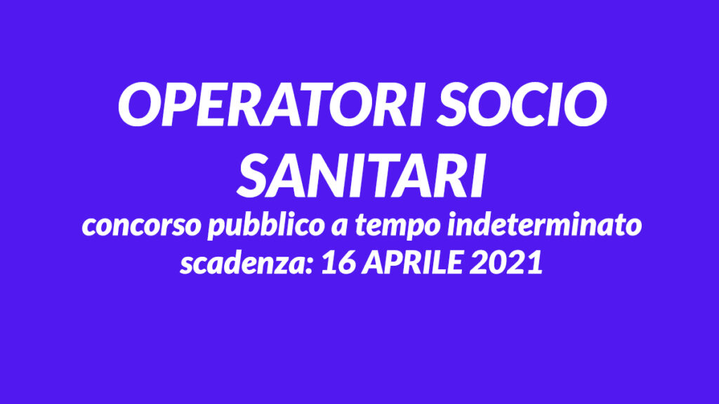 OSS concorso pubblico Aprile 2021