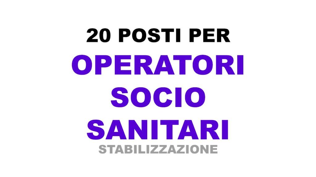 20 posti per OSS Policlinico procedura stabilizzazione