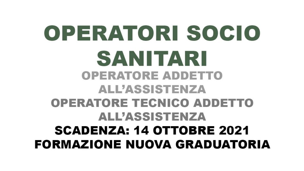 OSS avviso selezione graduatoria pubblicata sul BURV