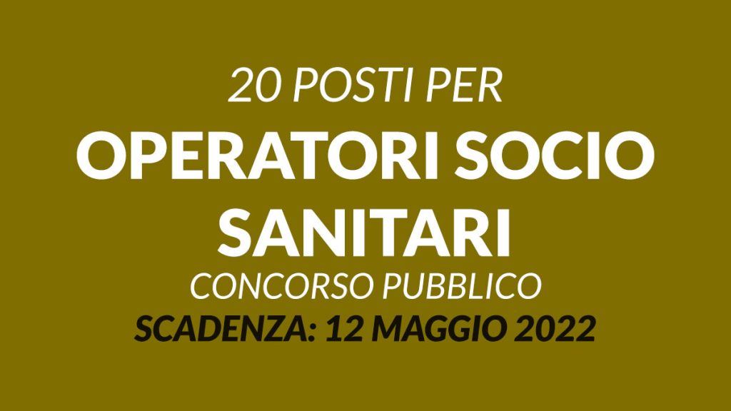 Concorso per 20 OSS a tempo indeterminato e pieno