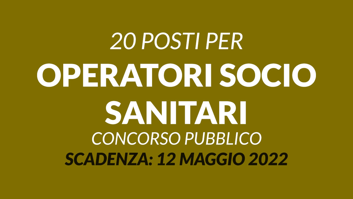 Concorso per 20 OSS a tempo indeterminato e pieno