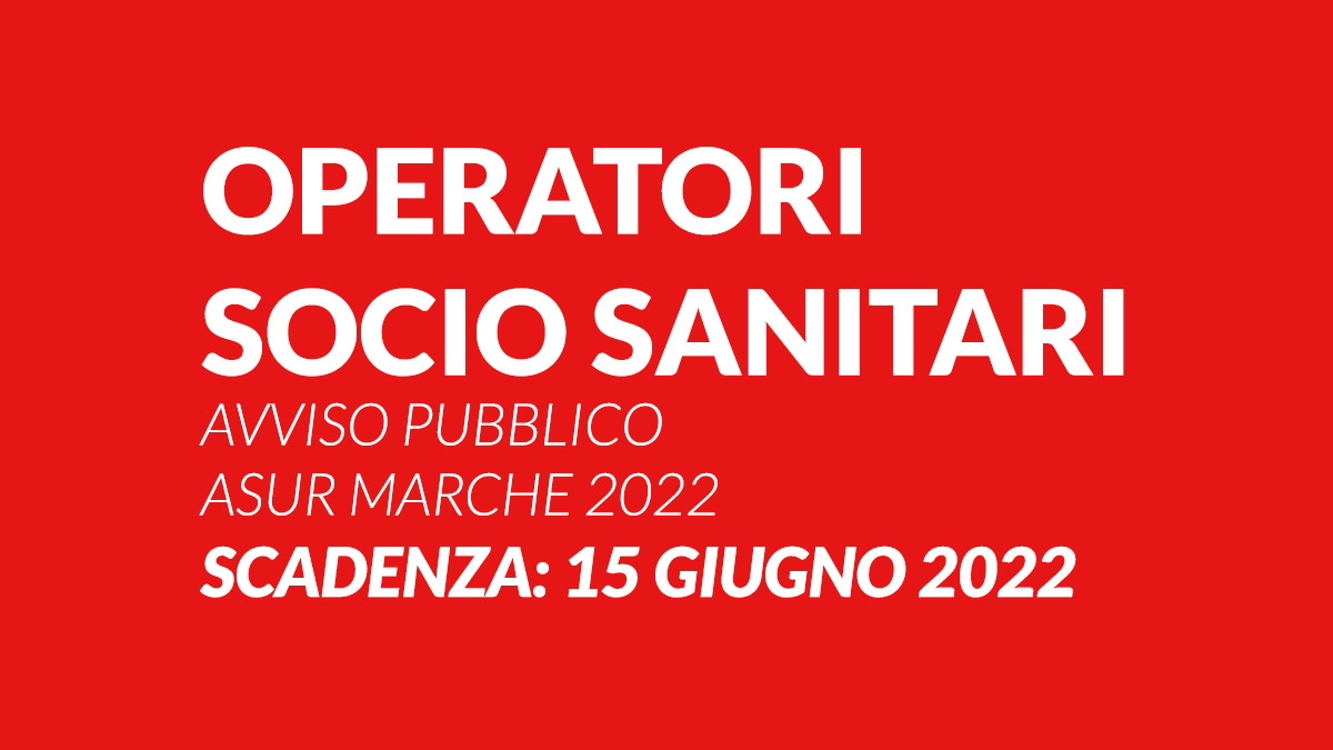 OSS avviso pubblico ASUR MARCHE 2022