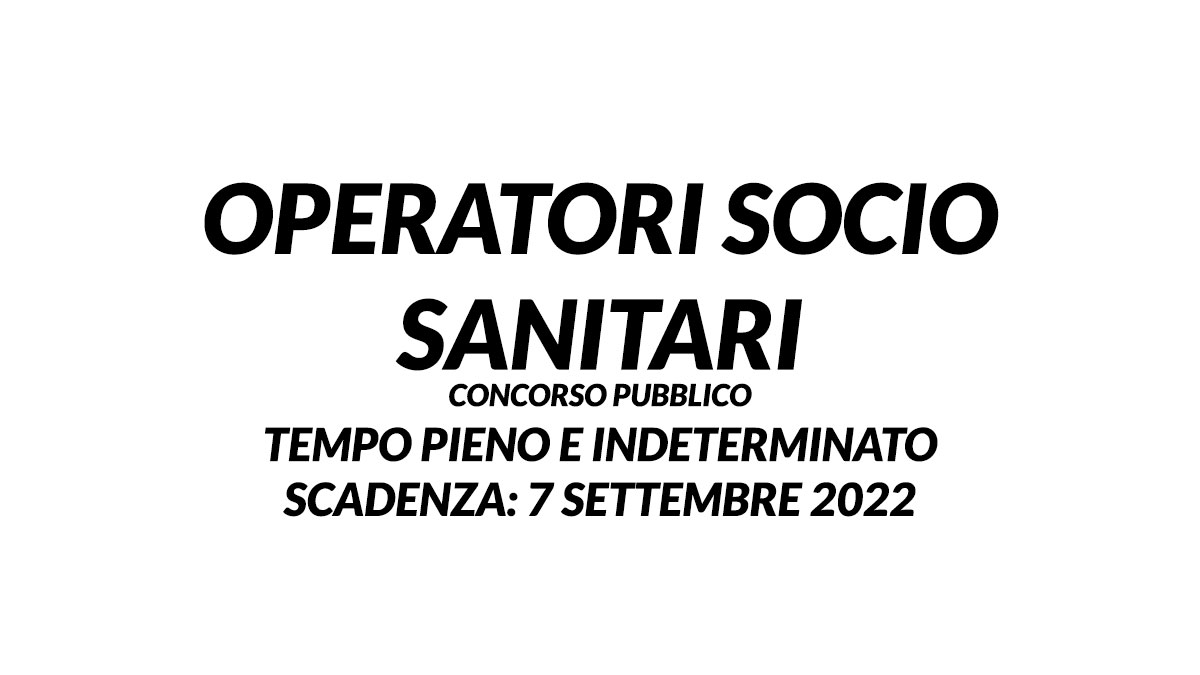 OSS concorso 2 posti tempo pieno e indeterminato