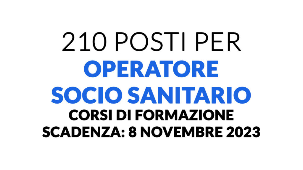 210 posti per diventare OSS corsi di formazione 2023