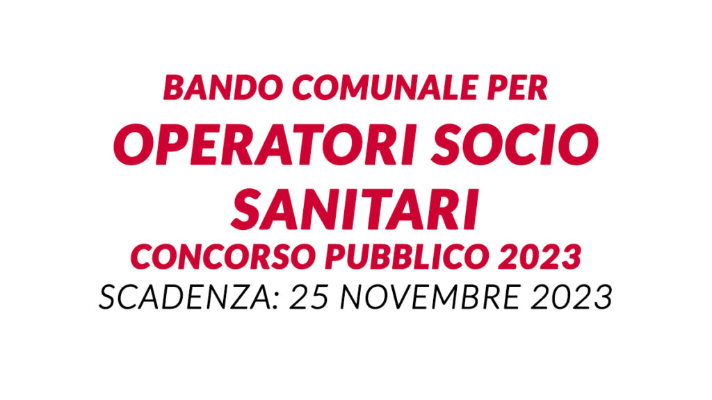 Bando comunale per OSS concorso pubblico 2023