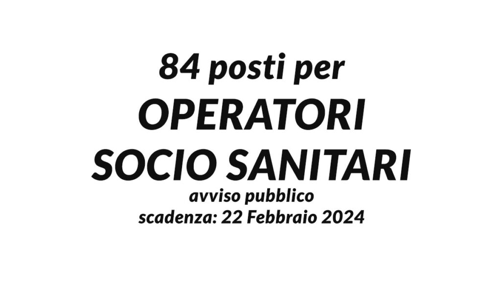 84 posti per OSS avviso pubblico ASL FROSINONE