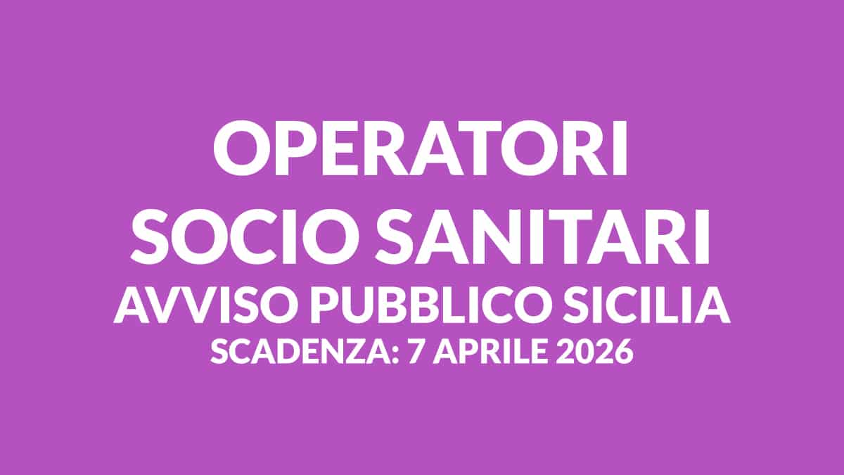 OPERATORI SOCIO SANITARI formazione nuova graduatoria CATANIA 2026