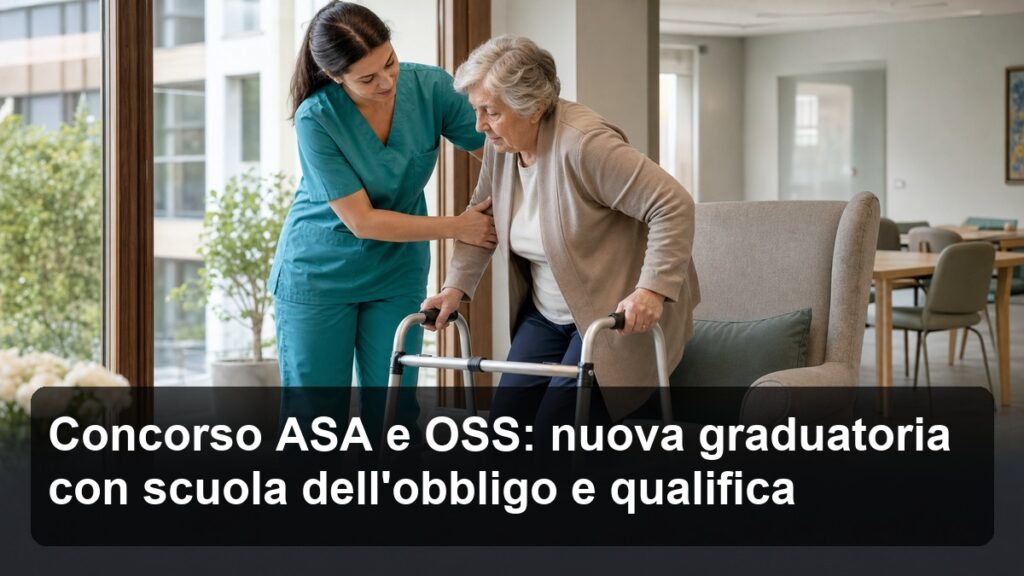 Concorso ASA e OSS: nuova graduatoria con scuola dell'obbligo e qualifica