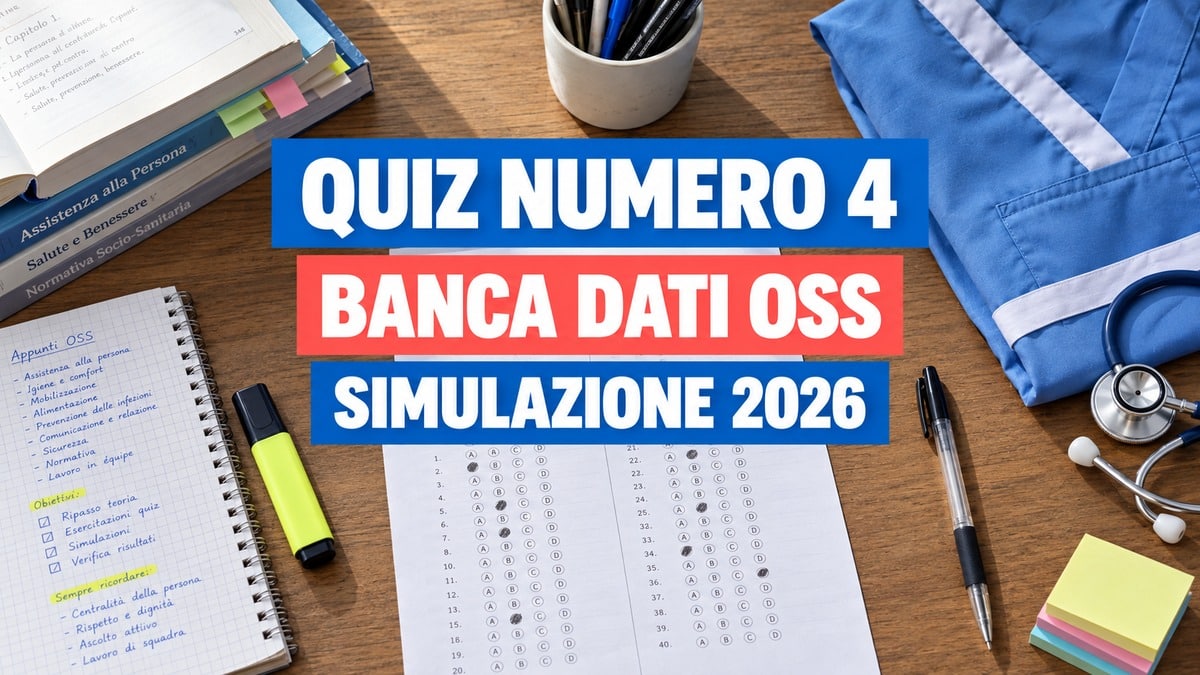 Quiz numero 4 Banca dati simulazione concorso OSS 2026