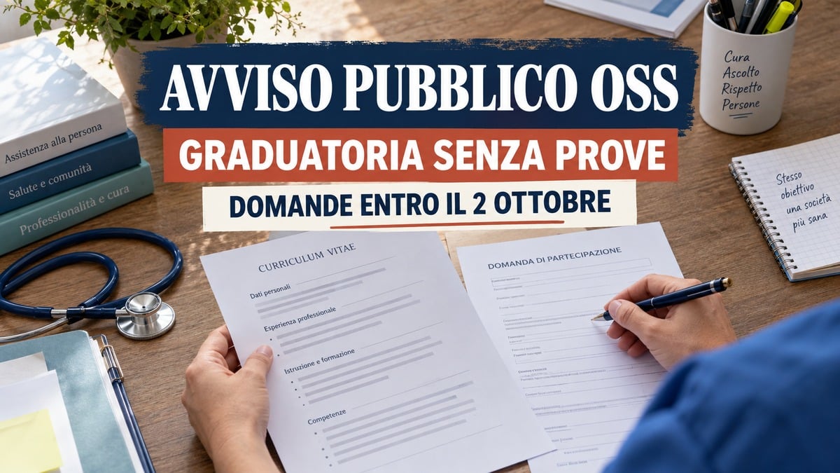 Siracusa, nuovo avviso pubblico OSS: graduatoria senza prove, domande entro il 2 ottobre