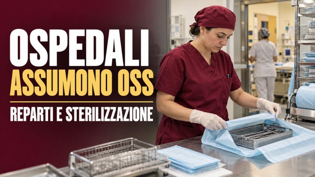 Ospedali assumono OSS: tre selezioni tra reparti e centrale di sterilizzazione